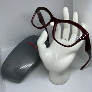 Prada VPR 29R UAN-101 54/17/140 Women Burgundy Bordeaux Butterfly Eyeglasses New